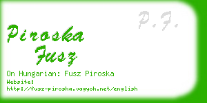 piroska fusz business card